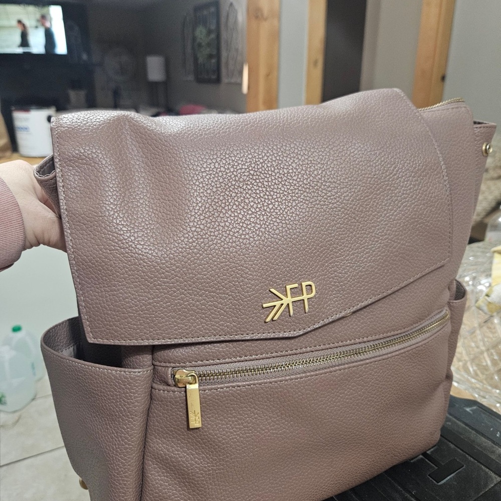 Kelsey Karter Mauve Pebbled Faux Leather Backpack